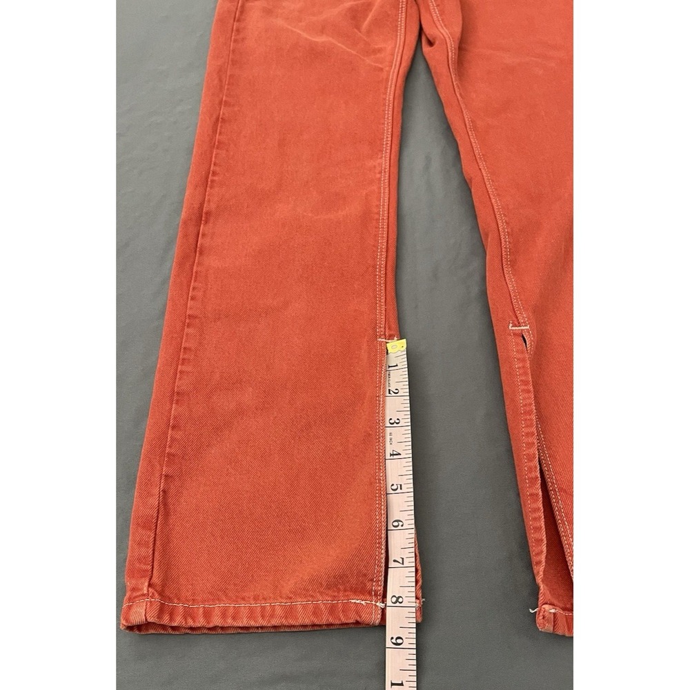 BDG Urban Outfitters Jeans Womens Sz 25 Coral Orange High Straight Leg Split Hem - Picture 15 of 15
